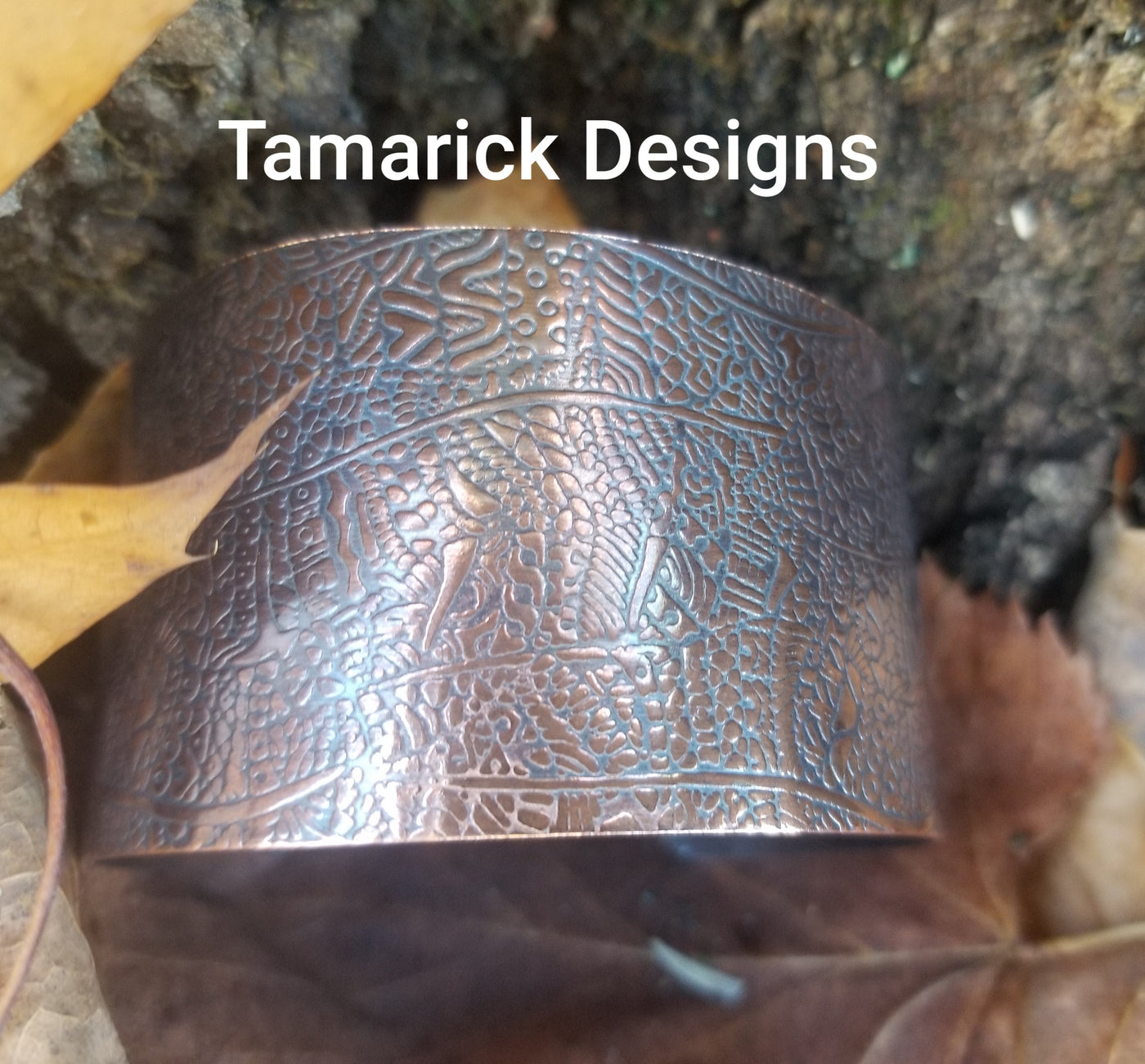 Copper Textured Zen Design Cuff