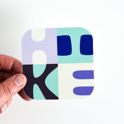 Hike Square Vinyl Sticker - Blues