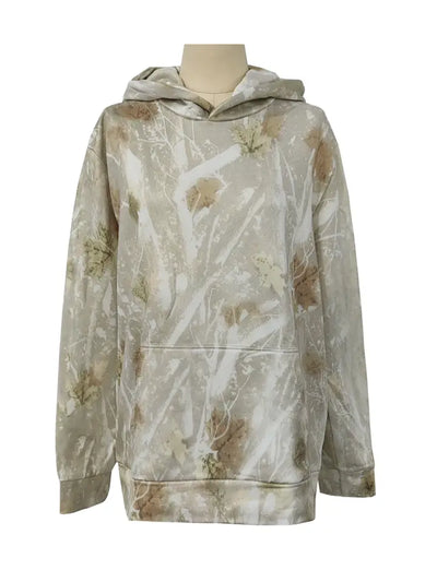 Forest Camo Print Oversized Hoodie