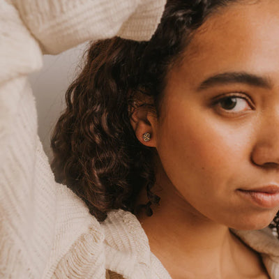 Jaxkelly Druzy Prong- Silver Earrings