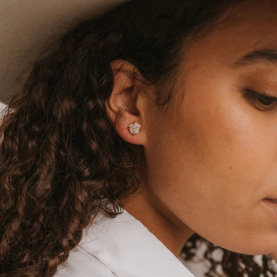 Jaxkelly Druzy Prong- White Earring