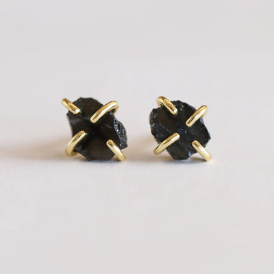 Jaxkelly Gemstone Prong- Obsidian earrings