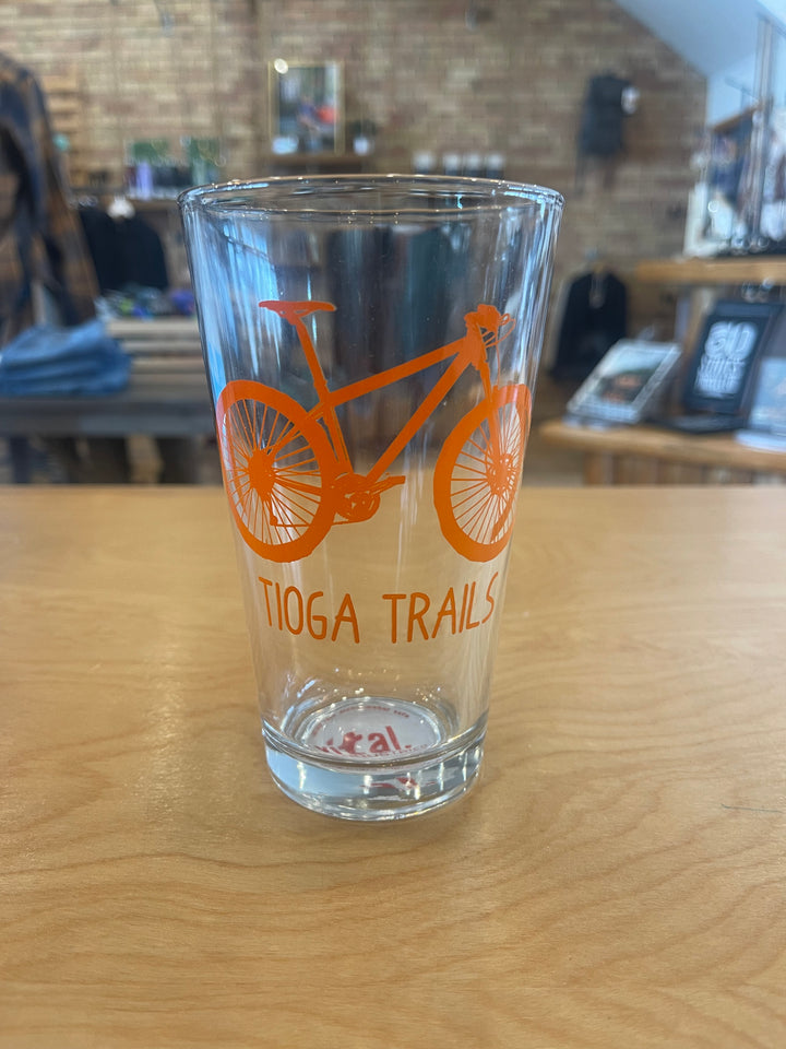 Bicycle Pint Glass - Tioga Trails