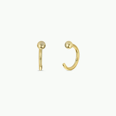 Gold Sphere Huggie