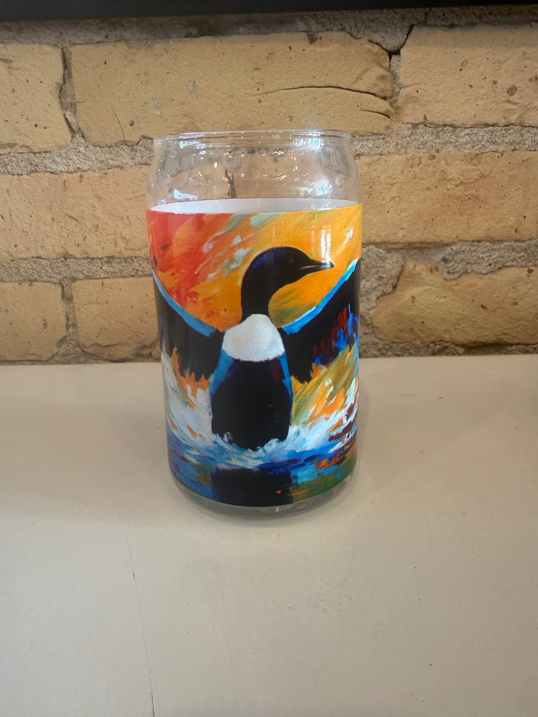 Colorful Loon Glass Cup