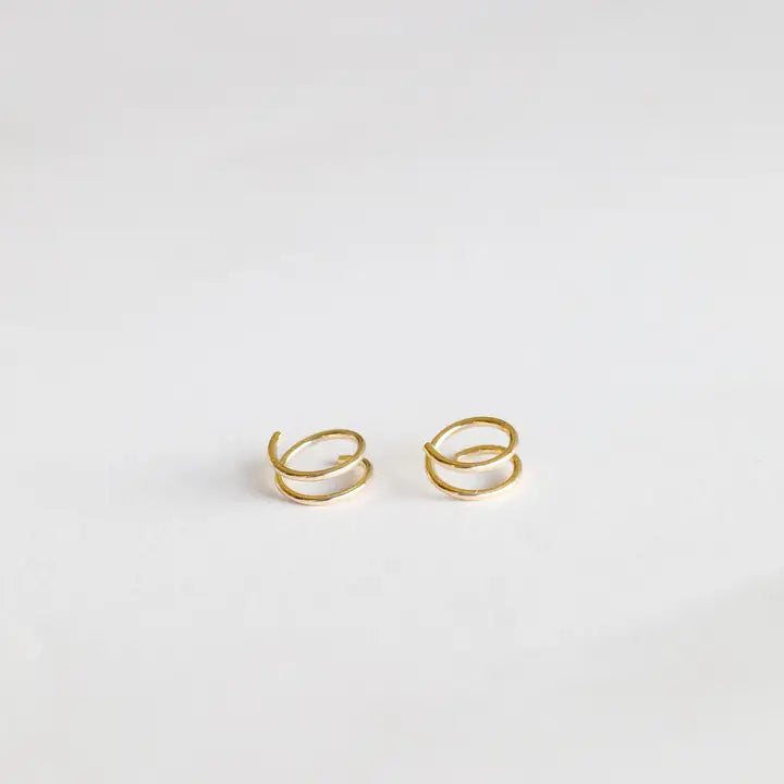 Minimalist Spiral - Gold Earrings