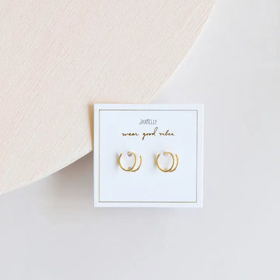 Minimalist Spiral - Gold Earrings