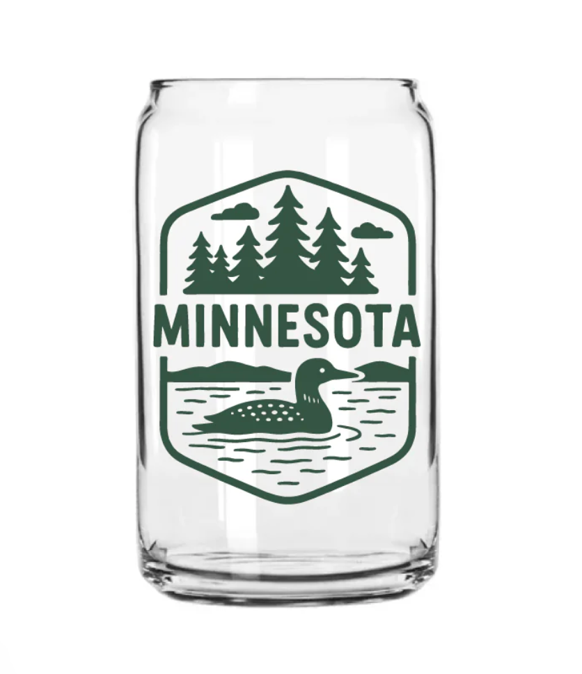 Minnesota Loon Can Glass