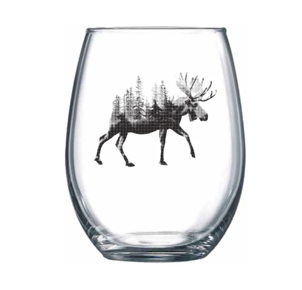 Moose Treeline Stemless Wine Glass