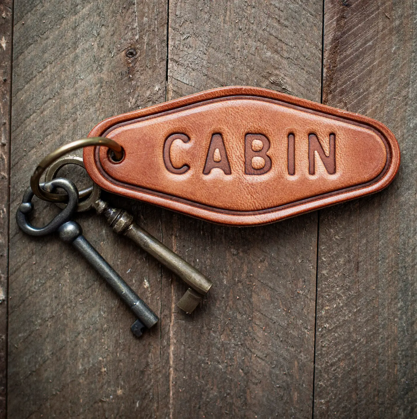 Cabin Leather Keychain Motel Style