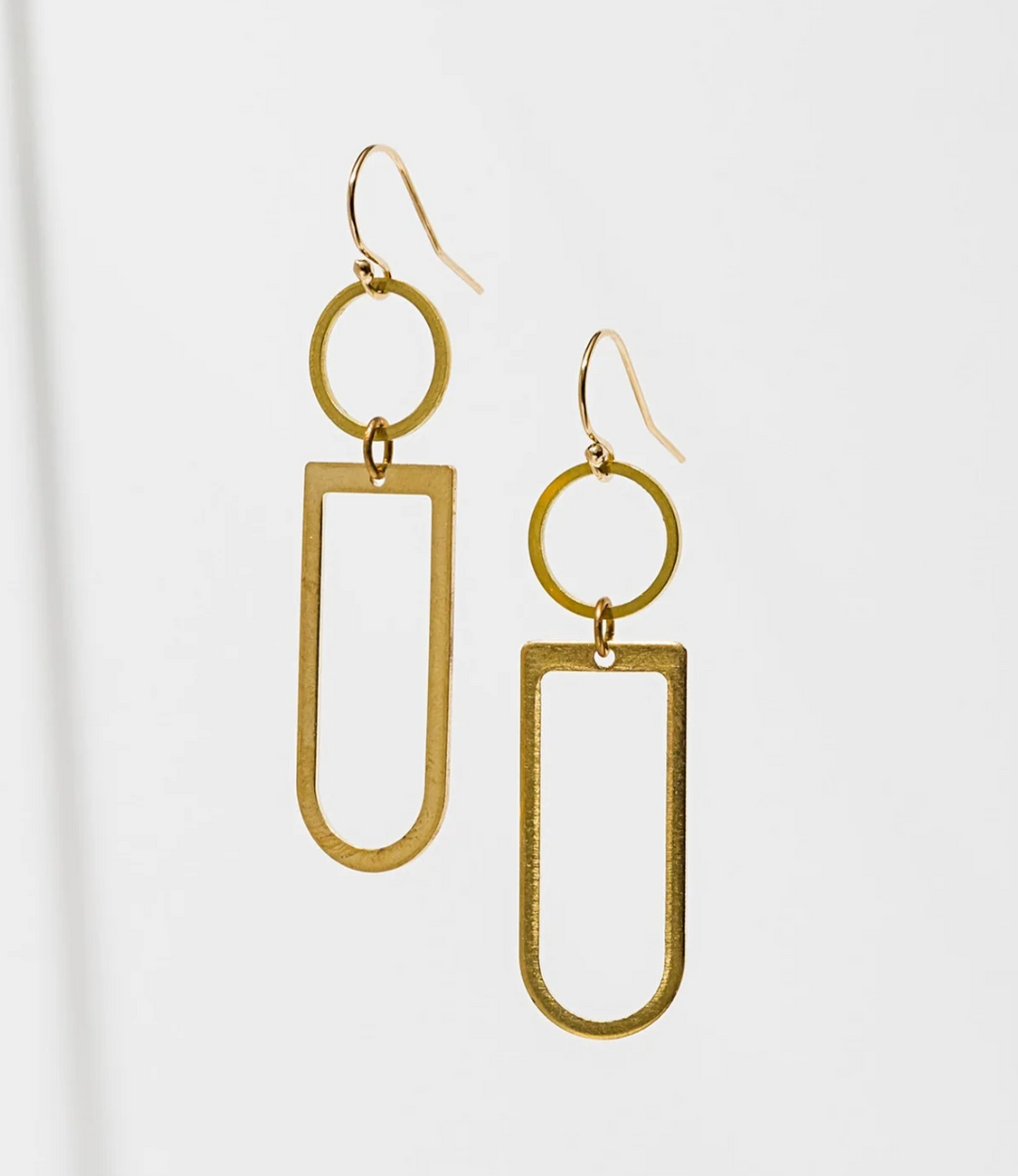 Brass Axiom Geometry Earrings