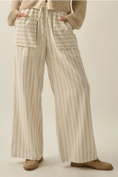 Striped Wide-Leg Pants