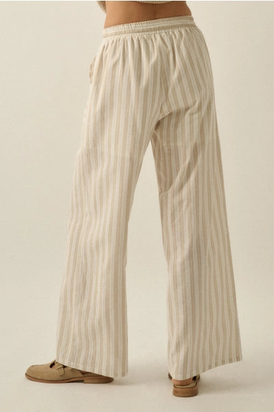 Striped Wide-Leg Pants