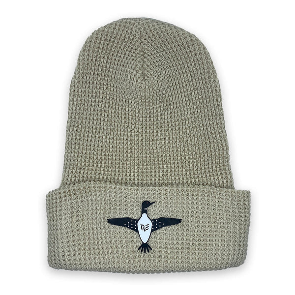 Waffle Cuffed Beanie with Silicone ME logo Loon Patch