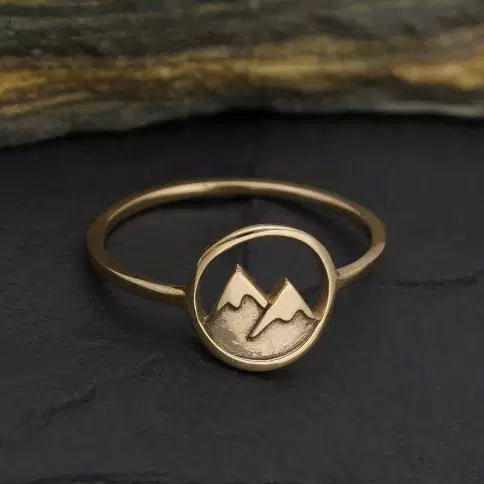 Snow Capped Mountain Ring- Bronze