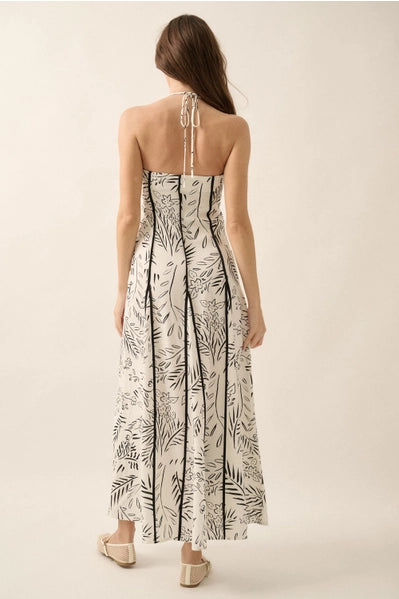 Floral Print Halter Dress