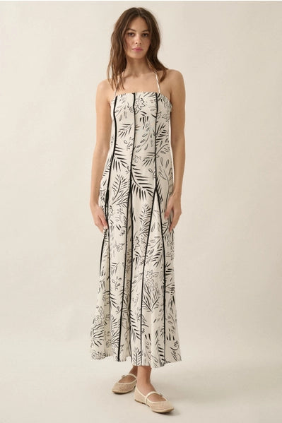 Floral Print Halter Dress