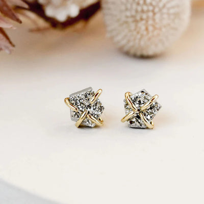 Jaxkelly Druzy Prong- Silver Earrings
