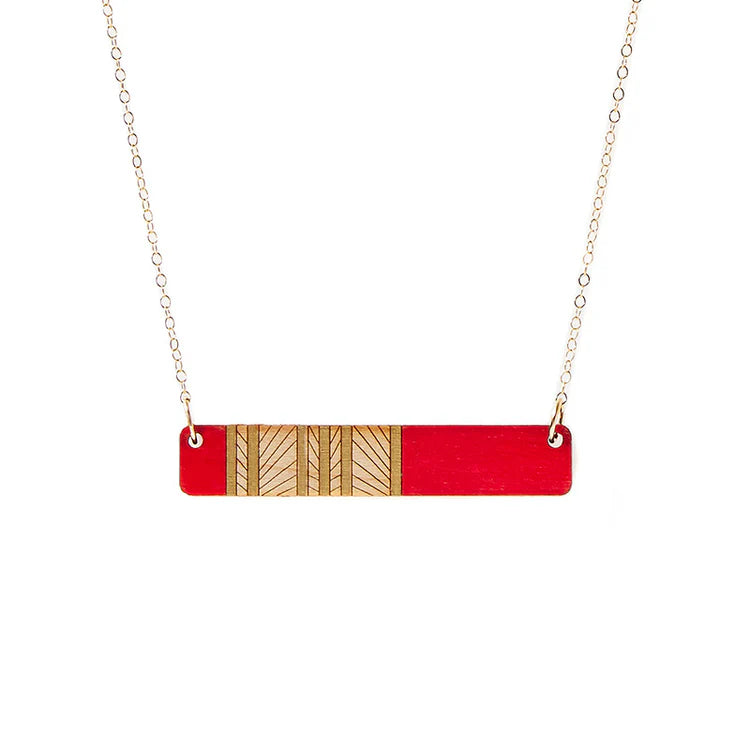 Lines Medium Necklace Red