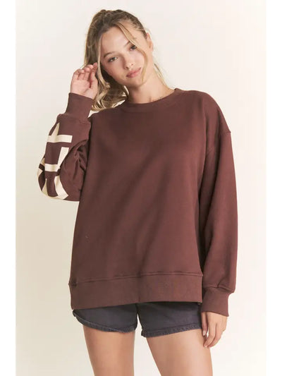 Be Yourself Love Yourself Printed Oversized Sweatshirt