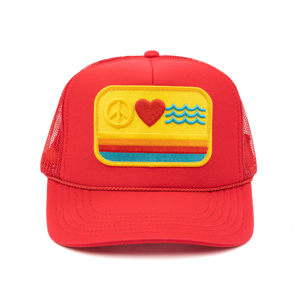 Peace Love & Waves Patch Trucker Hat