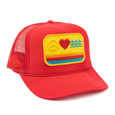 Peace Love & Waves Patch Trucker Hat