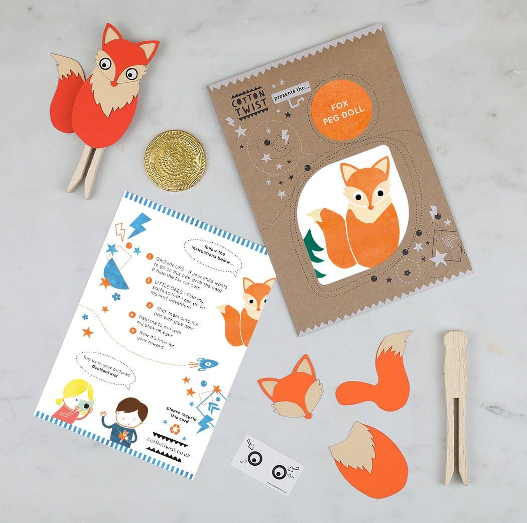 Make Your Own Fox Peg Doll Kit - The Lake and Company
