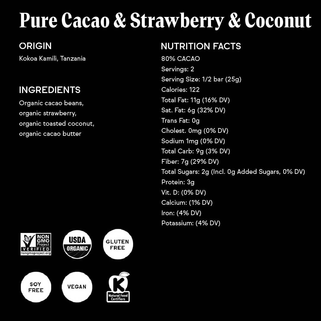80% Pure Cacao & Strawberry & Coconut