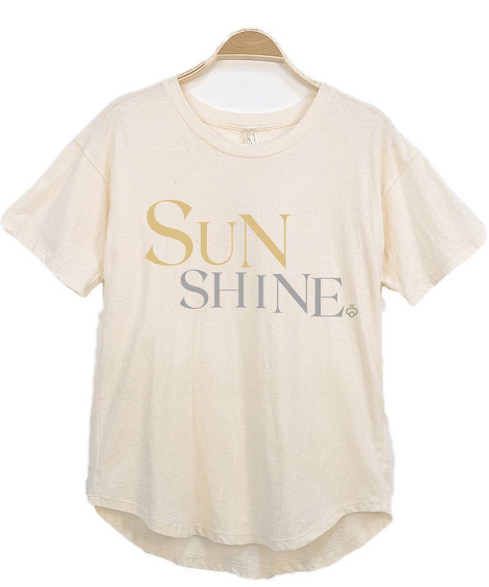 Sunshine Eco graphic on her day T - The Lake and Company