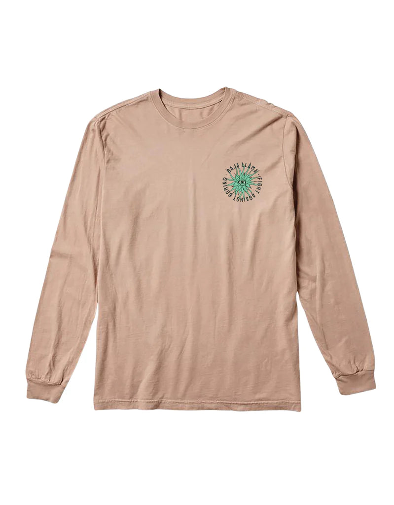 EYE SEE A SUCCULENT - CHAMPAGNE ŠALTA LONG SLEEVE GRAPHIC T-SHIRT