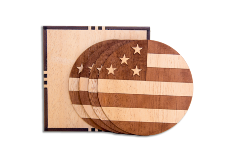 American Edition Wood Coaster Set - The Lake and Company
