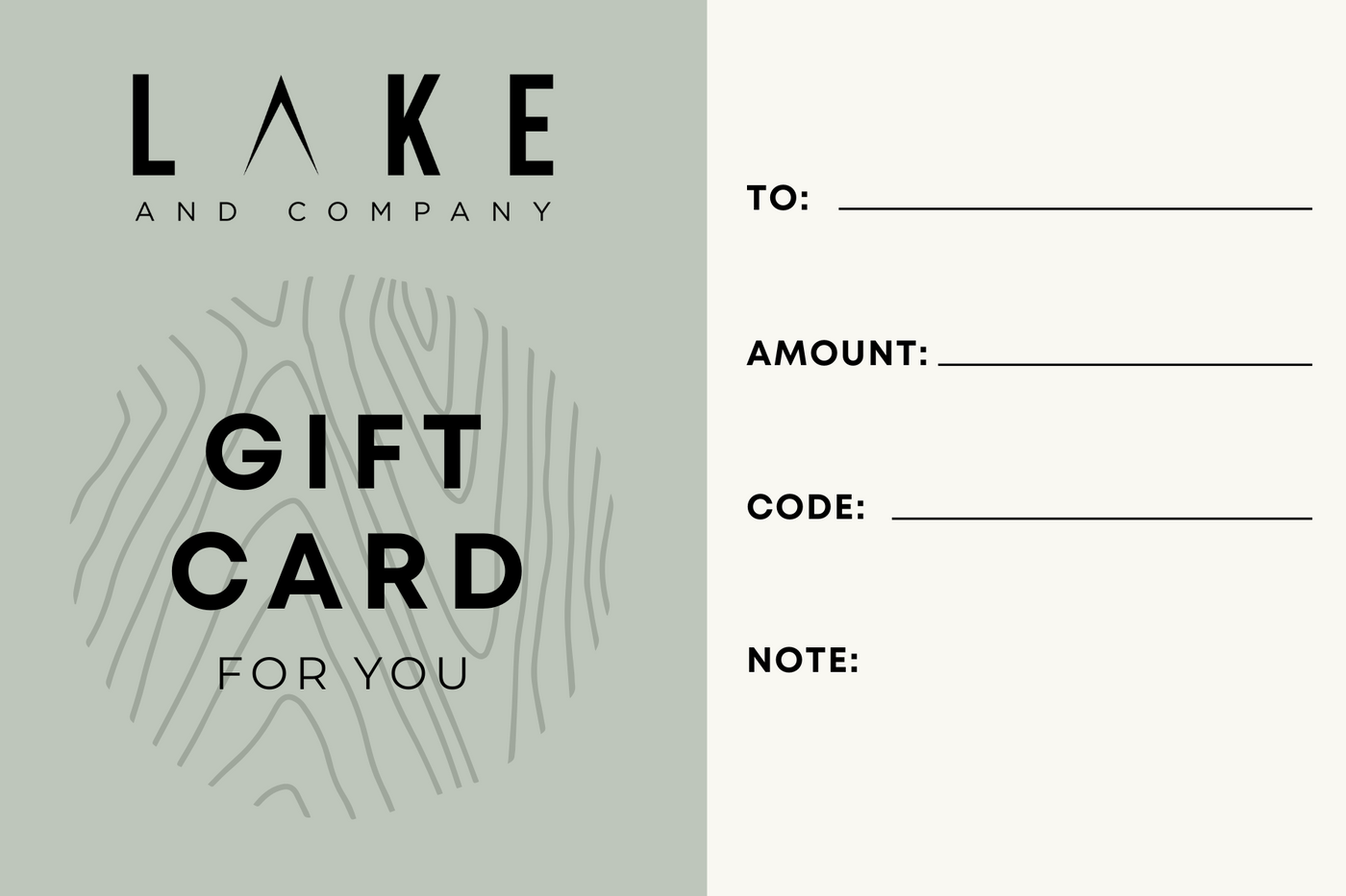 Lake and Company Gift Card