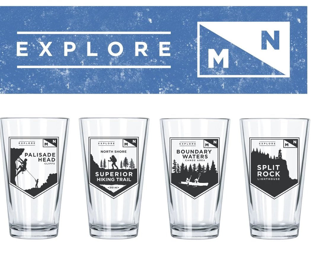 Explore Minnesota Pint Glasses - The Lake and Company