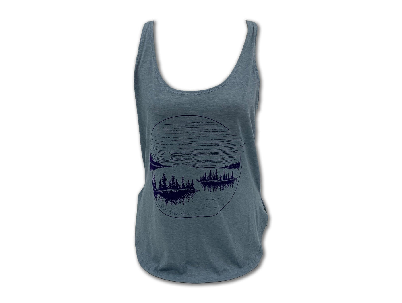 Lakeview - Slit Tank Top - Dusty Blue