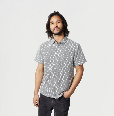 Men's High Water Shirt - Cozumel Geo, White Russian - The Lake and Company