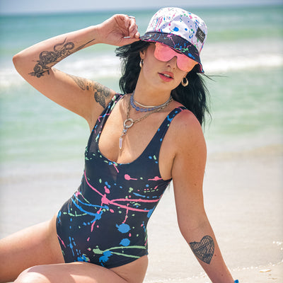 90s Splatter Reversible Swimsuit - The Lake and Company