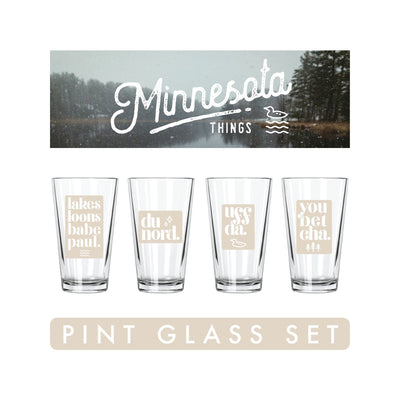 Minnesota Things Pint Glasses - The Lake and Company